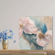 Olive TreeWooden Multi Flower Wall Art Canvas Painting 24 x 24 inch Multicolour