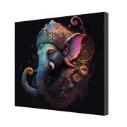 Olive TreeWooden Wall Art Multi Ganesh ji Canvas 24 x 24 inch Multicolour