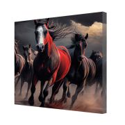 Olive TreeWooden Wall Art Horses Canvas Painting for 24 x 24 inch Multicolour