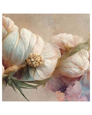 Olive TreeWooden Wall Art White Rose Canvas Painting 24 x 24 inch Multicolour