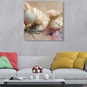 Olive TreeWooden Wall Art White Rose Canvas Painting 24 x 24 inch Multicolour