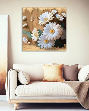 Olive TreeWooden Wall Art  Canvas Painting for Home 24 x 24 inch Multicolour