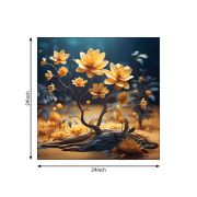 Olive TreeWooden Wall Art Canvas Painting for Home 24 x 24 inch Multicolour