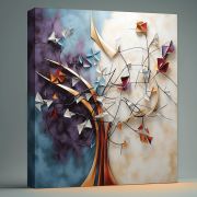 Olive TreeWooden Wall Art Canvas Painting for Home 24 x 24 inch Multicolour