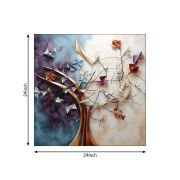 Olive TreeWooden Wall Art Canvas Painting for Home 24 x 24 inch Multicolour