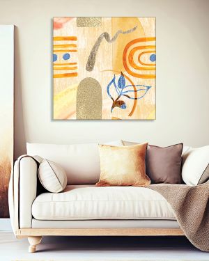 Olive TreeWooden Wall Art  Canvas Painting for Home 24 x 24 inch Multicolour