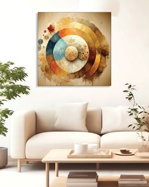 Olive TreeWooden Wall Art  Canvas Painting for Home 24 x 24 inch Multicolour