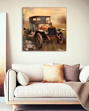 Olive TreeWooden Wall Art  Canvas Painting for Home 24 x 24 inch Multicolour
