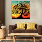 Olive TreeWooden Wall Art Canvas Painting for Home 24 x 24 inch Multicolour