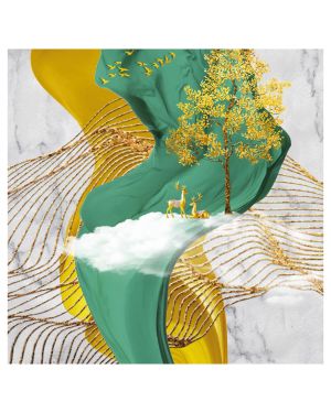 Olive TreeWooden Wall Art  Canvas Painting for Home 24 x 24 inch Multicolour