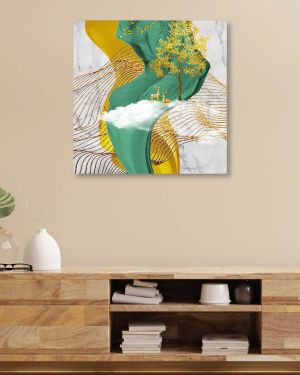 Olive TreeWooden Wall Art  Canvas Painting for Home 24 x 24 inch Multicolour