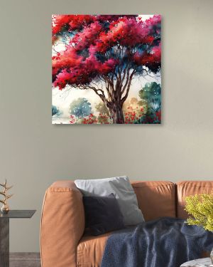 Olive TreeWooden Wall Art  Canvas Painting for Home 24 x 24 inch Multicolour