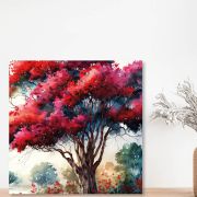 Olive TreeWooden Wall Art Canvas Painting for Home 24 x 24 inch Multicolour