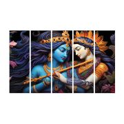 Olive Tree Large Radha Krishna Canvas Painting for Wall Decoration Picture Split Panels Art Decor Set of 5 Canvas Paintings