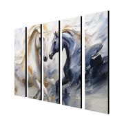 Olive Tree Large Horses Canvas Painting for Wall Decoration Picture Split Panels Art Decor Set of 5 Canvas Paintings