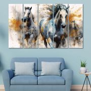 Olive Tree Large Horse Canvas Painting for Wall Decoration Picture Split Panels Art Decor Set of 5 Canvas Paintings