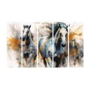 Olive Tree Large Horse Canvas Painting for Wall Decoration Picture Split Panels Art Decor Set of 5 Canvas Paintings