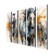 Olive Tree Large Horse Canvas Painting for Wall Decoration Picture Split Panels Art Decor Set of 5 Canvas Paintings