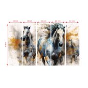 Olive Tree Large Horse Canvas Painting for Wall Decoration Picture Split Panels Art Decor Set of 5 Canvas Paintings