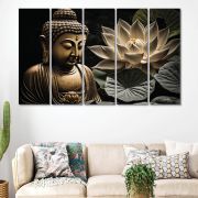 Olive Tree Large Buddha Ji Canvas Painting for Wall Decoration Picture Split Panels Art Decor Set of 5 Canvas Paintings