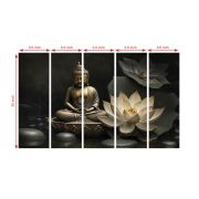 Olive Tree Large Gautam Buddha Canvas Painting for Wall Decoration Picture Split Panels Art Decor Set of 5 Canvas Paintings