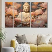 Olive Tree Large Buddha Canvas Painting for Wall Decoration Picture Split Panels Art Decor Set of 5 Canvas Paintings