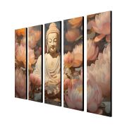 Olive Tree Large Buddha Canvas Painting for Wall Decoration Picture Split Panels Art Decor Set of 5 Canvas Paintings