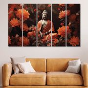 Olive Tree Large Buddha Art Canvas Painting for Wall Decoration Picture Split Panels Art Decor Set of 5 Canvas Paintings