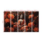 Olive Tree Large Buddha Art Canvas Painting for Wall Decoration Picture Split Panels Art Decor Set of 5 Canvas Paintings