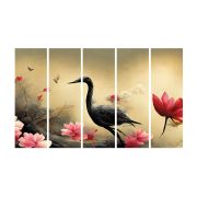 Olive Tree Large Bird Canvas Painting for Wall Decoration Picture Split Panels Art Decor Set of 5 Canvas Paintings