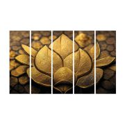 Olive Tree Large Golden Canvas Painting for Wall Decoration Picture Split Panels Art Decor Set of 5 Canvas Paintings