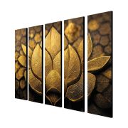 Olive Tree Large Golden Canvas Painting for Wall Decoration Picture Split Panels Art Decor Set of 5 Canvas Paintings