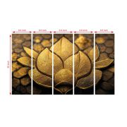 Olive Tree Large Golden Canvas Painting for Wall Decoration Picture Split Panels Art Decor Set of 5 Canvas Paintings