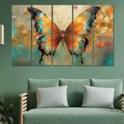 Olive Tree Butterfly Large Canvas Painting for Wall Decoration Picture Split Panels Art Decor Set of 5 Canvas Paintings