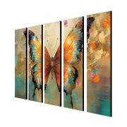 Olive Tree Butterfly Large Canvas Painting for Wall Decoration Picture Split Panels Art Decor Set of 5 Canvas Paintings