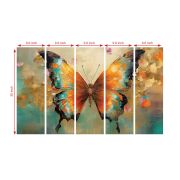 Olive Tree Butterfly Large Canvas Painting for Wall Decoration Picture Split Panels Art Decor Set of 5 Canvas Paintings