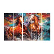 Olive Tree Horses Large Canvas Painting for Wall Decoration Picture Split Panels Art Decor Set of 5 Canvas Paintings