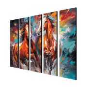 Olive Tree Horses Large Canvas Painting for Wall Decoration Picture Split Panels Art Decor Set of 5 Canvas Paintings