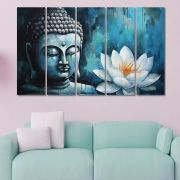 Olive Tree Large Canvas Painting for Wall Decoration Picture Split Panels Art Decor Set of 5 Canvas Gautam Buddha Paintings