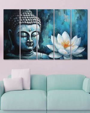 Olive Tree Large Canvas Painting for Wall Decoration Picture Split Panels Art Decor Set of 5 Canvas Gautam Buddha Paintings