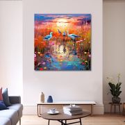 Olive TreeWooden Wall Art Canvas Painting for Home, Bedroom & Living Room|Engineered Wood Frame|Modern Stylish Hanging Wall Art Painting for Wall Decoration|24 x 24 inch Multicolour