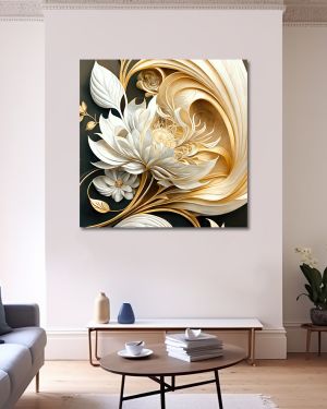 Olive TreeWooden Wall Art  Canvas Painting for Home, Bedroom & Living Room|Engineered Wood Frame|Modern Stylish Hanging Wall Art Painting for Wall Decoration|24 x 24 inch Multicolour