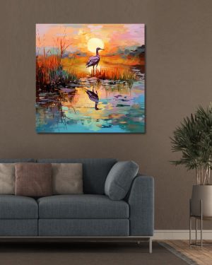 Olive TreeWooden Wall Art  Canvas Painting for Home, Bedroom & Living Room|Engineered Wood Frame|Modern Stylish Hanging Wall Art Painting for Wall Decoration|24 x 24 inch Multicolour
