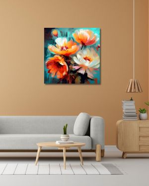 Olive TreeWooden Wall Art  Canvas Painting for Home, Bedroom & Living Room|Engineered Wood Frame|Modern Stylish Hanging Wall Art Painting for Wall Decoration|24 x 24 inch Multicolour