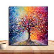 Olive TreeWooden Wall Art Canvas Painting for Home, Bedroom & Living Room|Engineered Wood Frame|Modern Stylish Hanging Wall Art Painting for Wall Decoration|24 x 24 inch Multicolour
