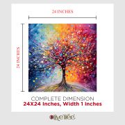 Olive TreeWooden Wall Art Canvas Painting for Home, Bedroom & Living Room|Engineered Wood Frame|Modern Stylish Hanging Wall Art Painting for Wall Decoration|24 x 24 inch Multicolour