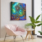 Olive TreeWooden Wall Art Canvas Painting for Home, Bedroom & Living Room|Engineered Wood Frame|Modern Stylish Hanging Wall Art Painting for Wall Decoration|24 x 24 inch Multicolour