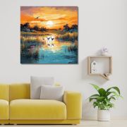 Wooden Wall Art Canvas Painting for Home