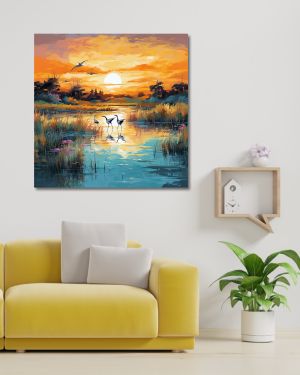 Wooden Wall Art Canvas Painting for Home