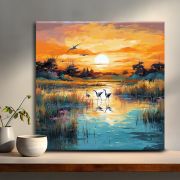 Wooden Wall Art Canvas Painting for Home